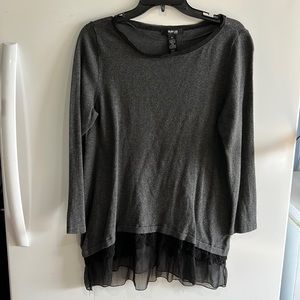 Knit sweater lace and organza